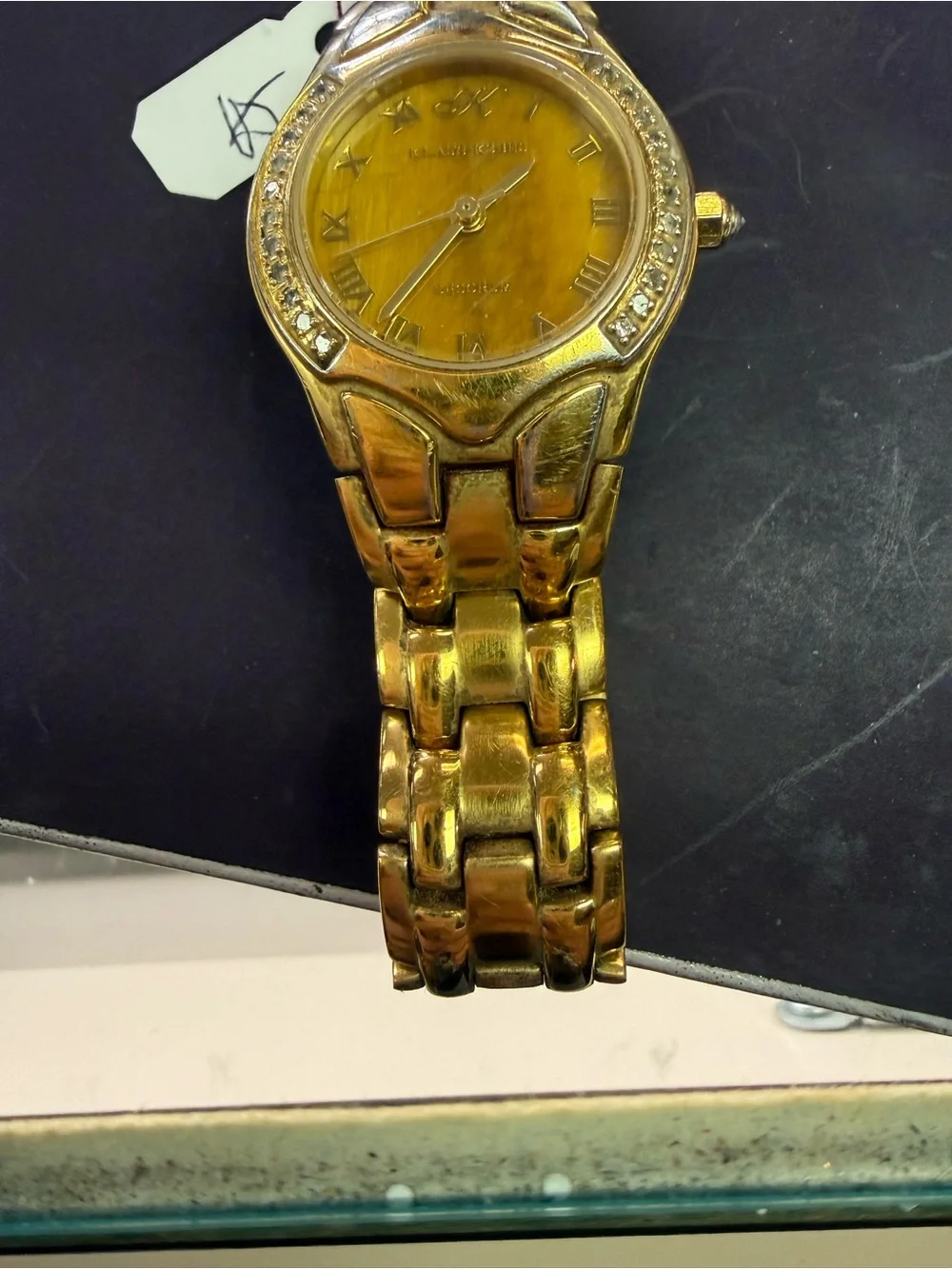 ⭐️Vintage USED Klaus Kobec Decorum Gold-Tone Women's Watch w/22 real diamonds